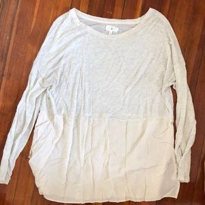 Lou & Grey Mixed Media long sleeve blouse